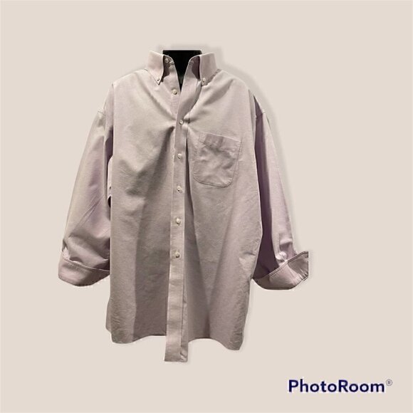 ROUNDTREE & YORKE GOLD LABEL MENS LS BUTTON-DOWN DRESS SHIRT LAVENDER 34 x 17.5 - Picture 1 of 8